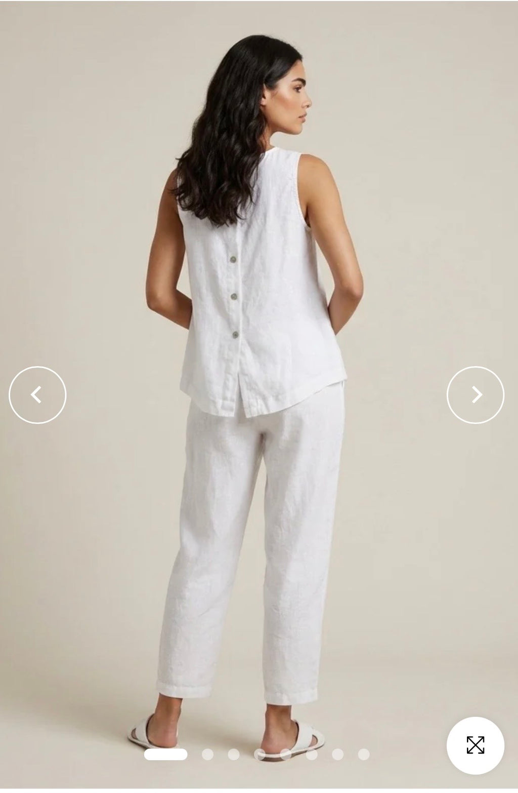 Linen Button Back Vest