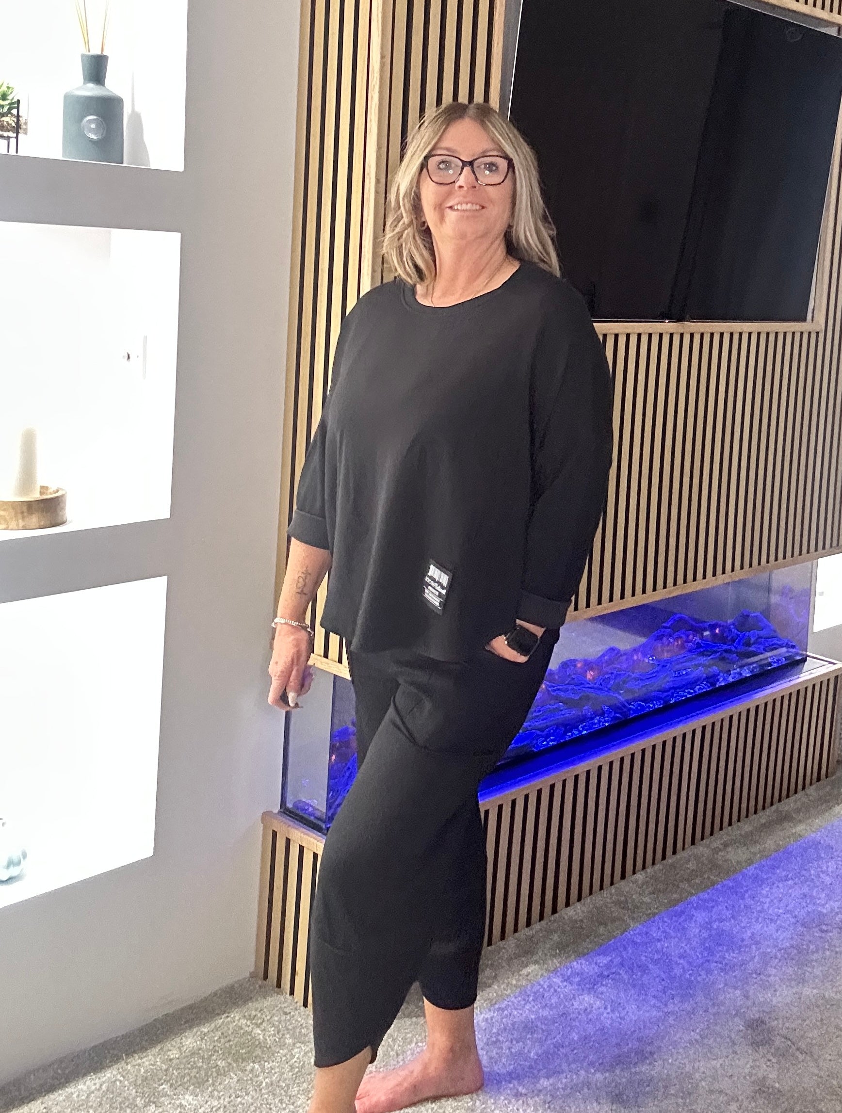 Scuba Barrel Trousers  Black