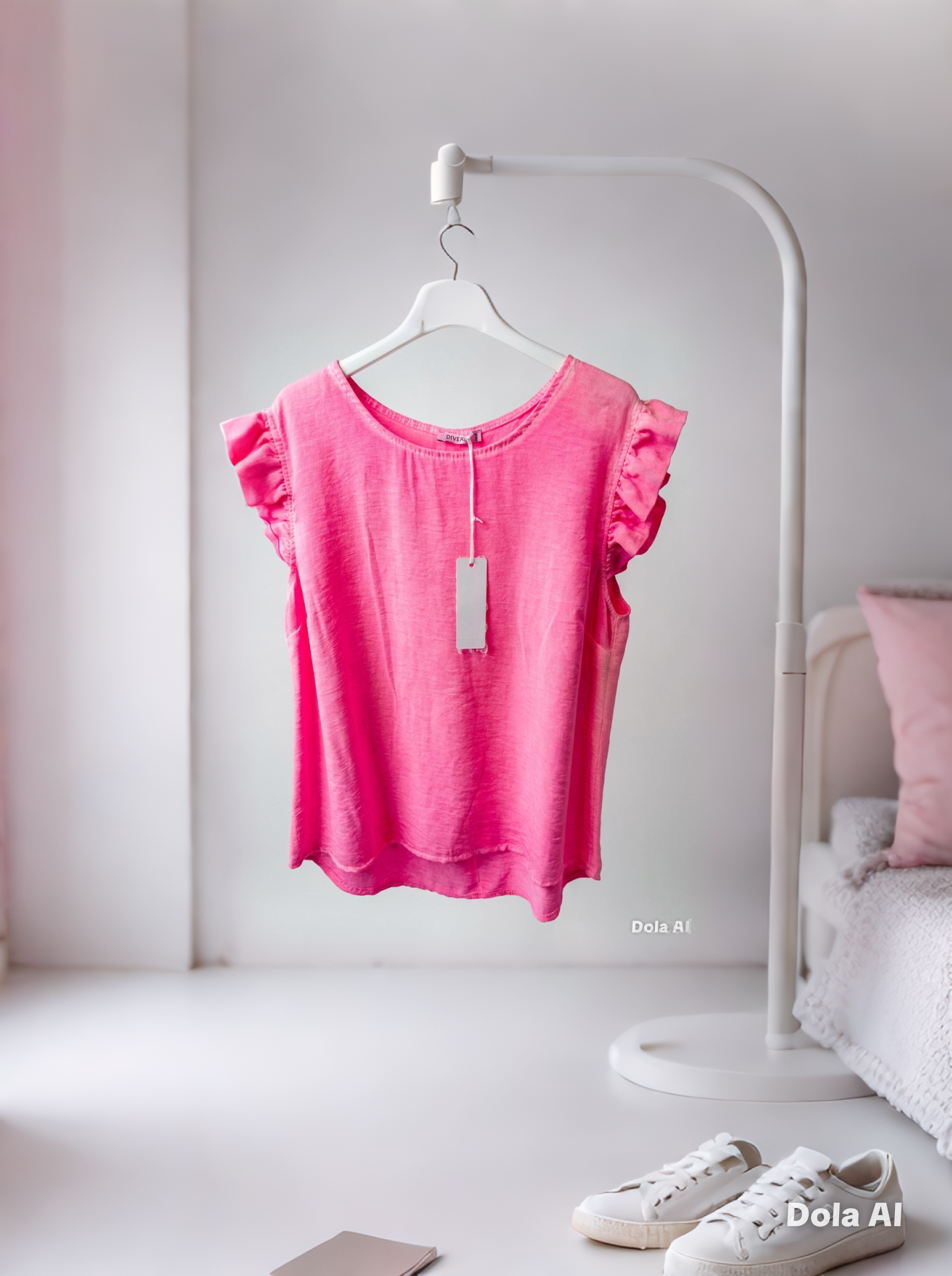 Button Back Frill Top