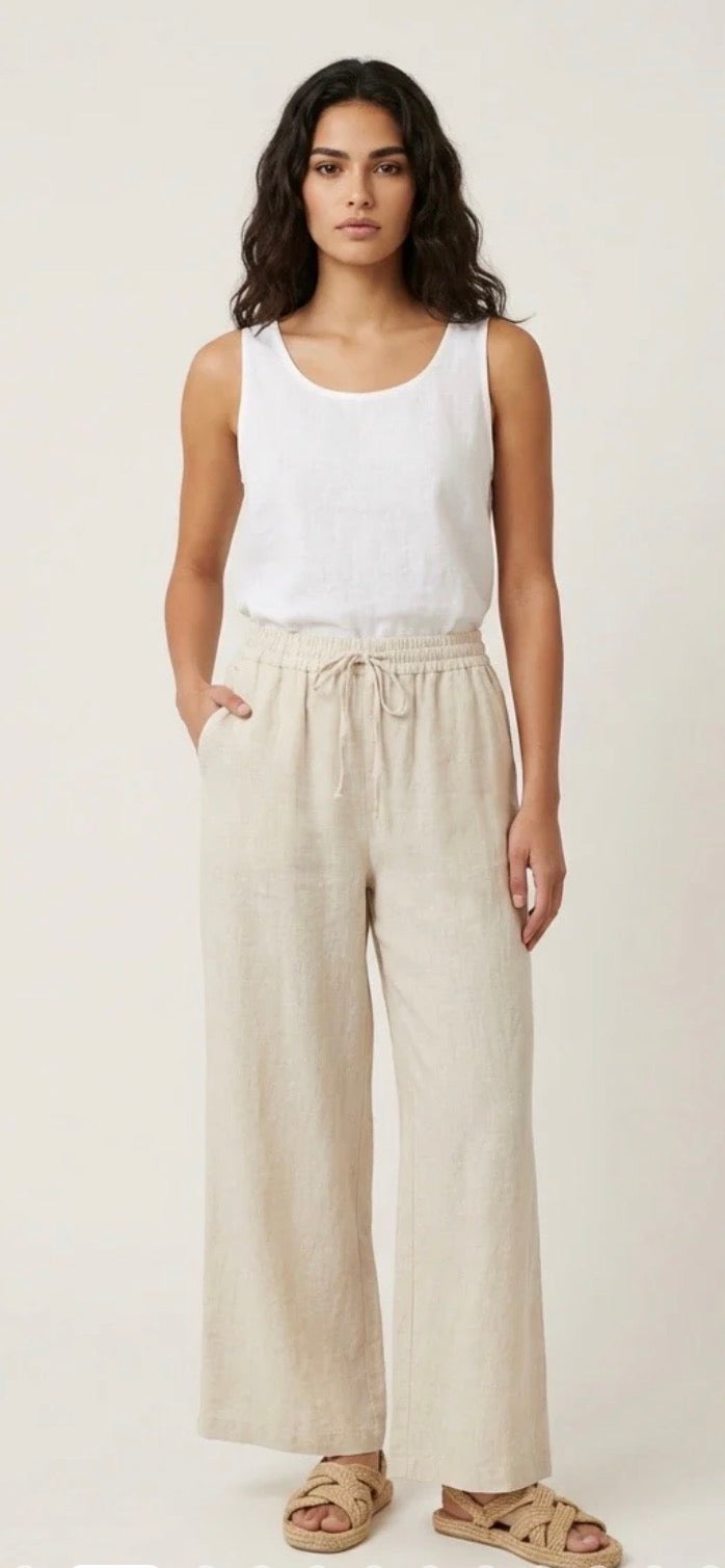 Wide Leg Linen Trousers