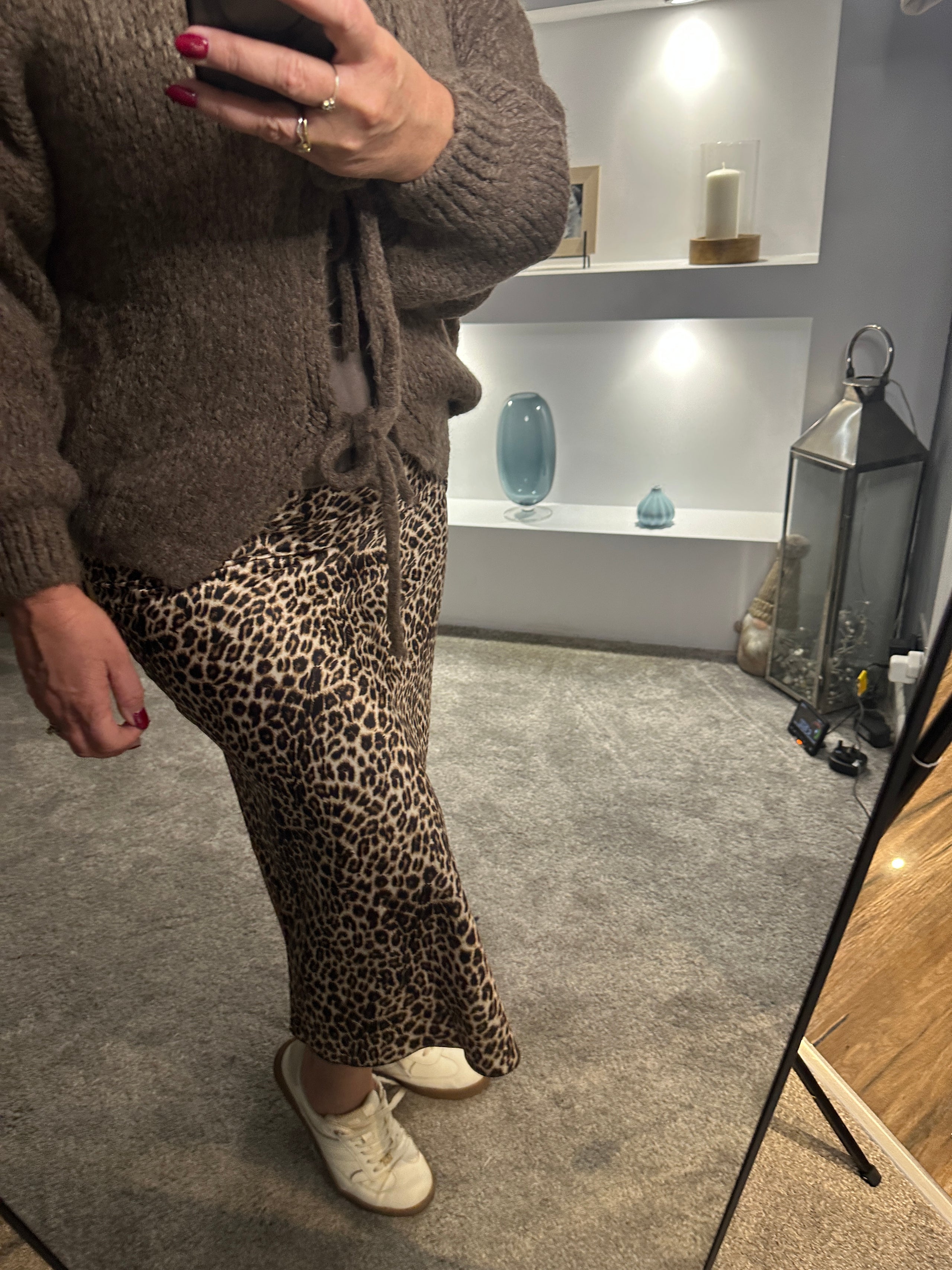 Meredith Tie Up Knitted Cardigan Brown