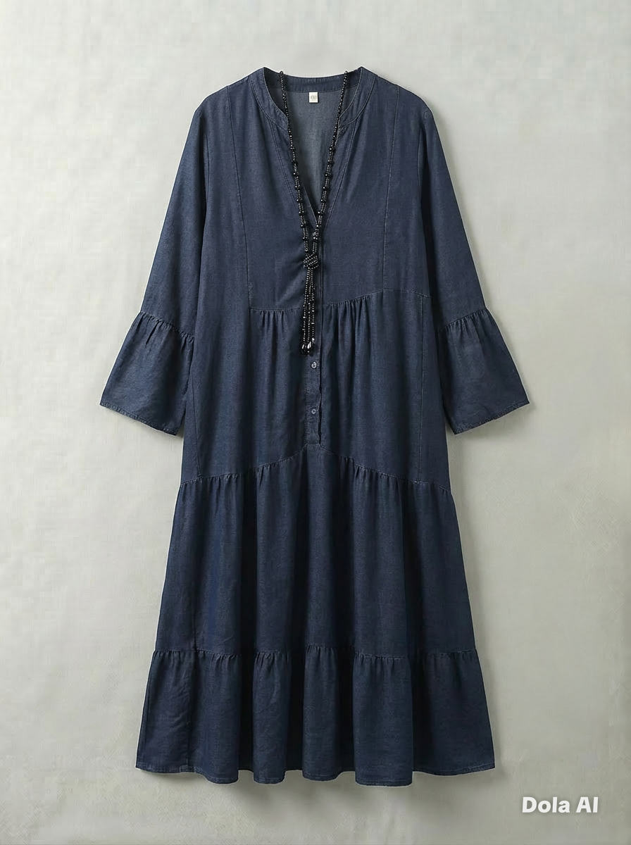 Denim Tiered Dress