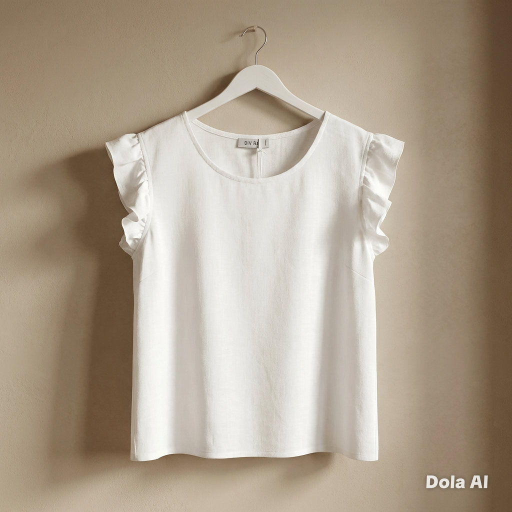 Button Back Frill Top