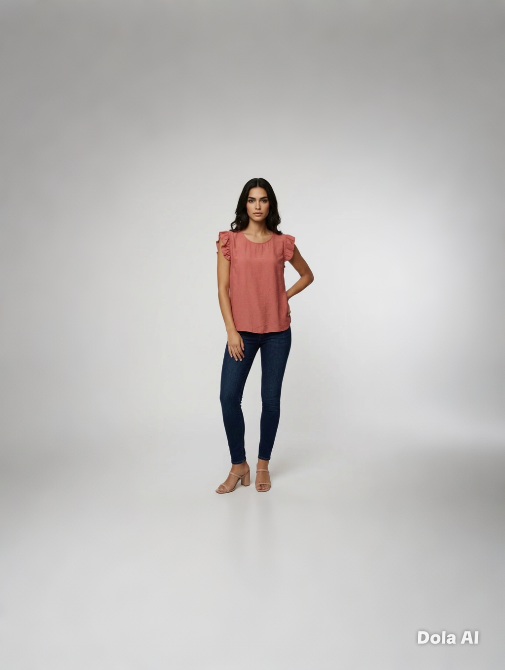 Button Back Frill Top