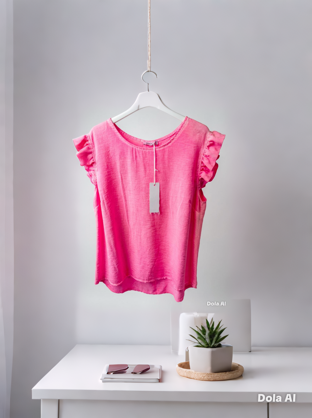Button Back Frill Top