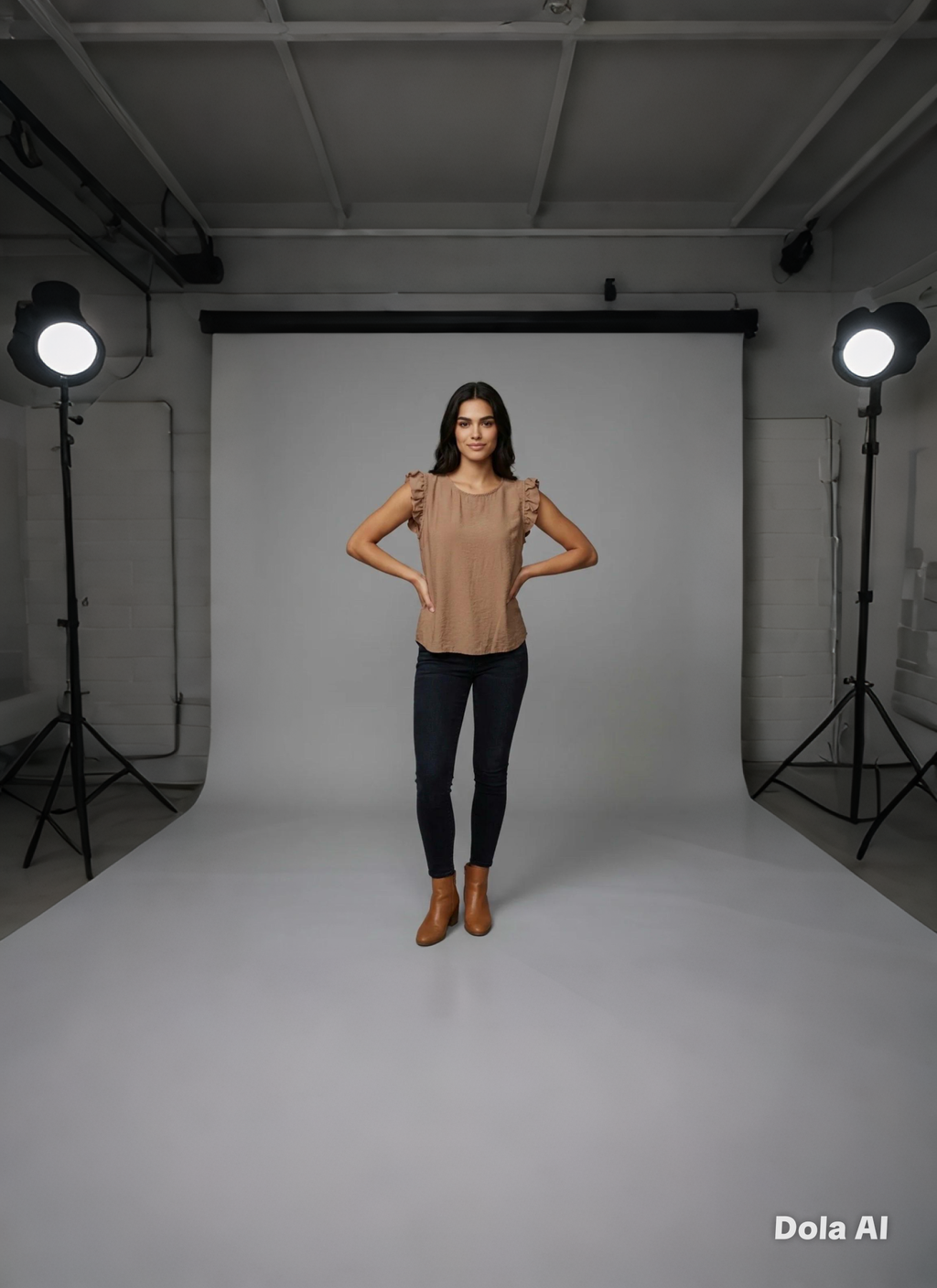Button Back Frill Top