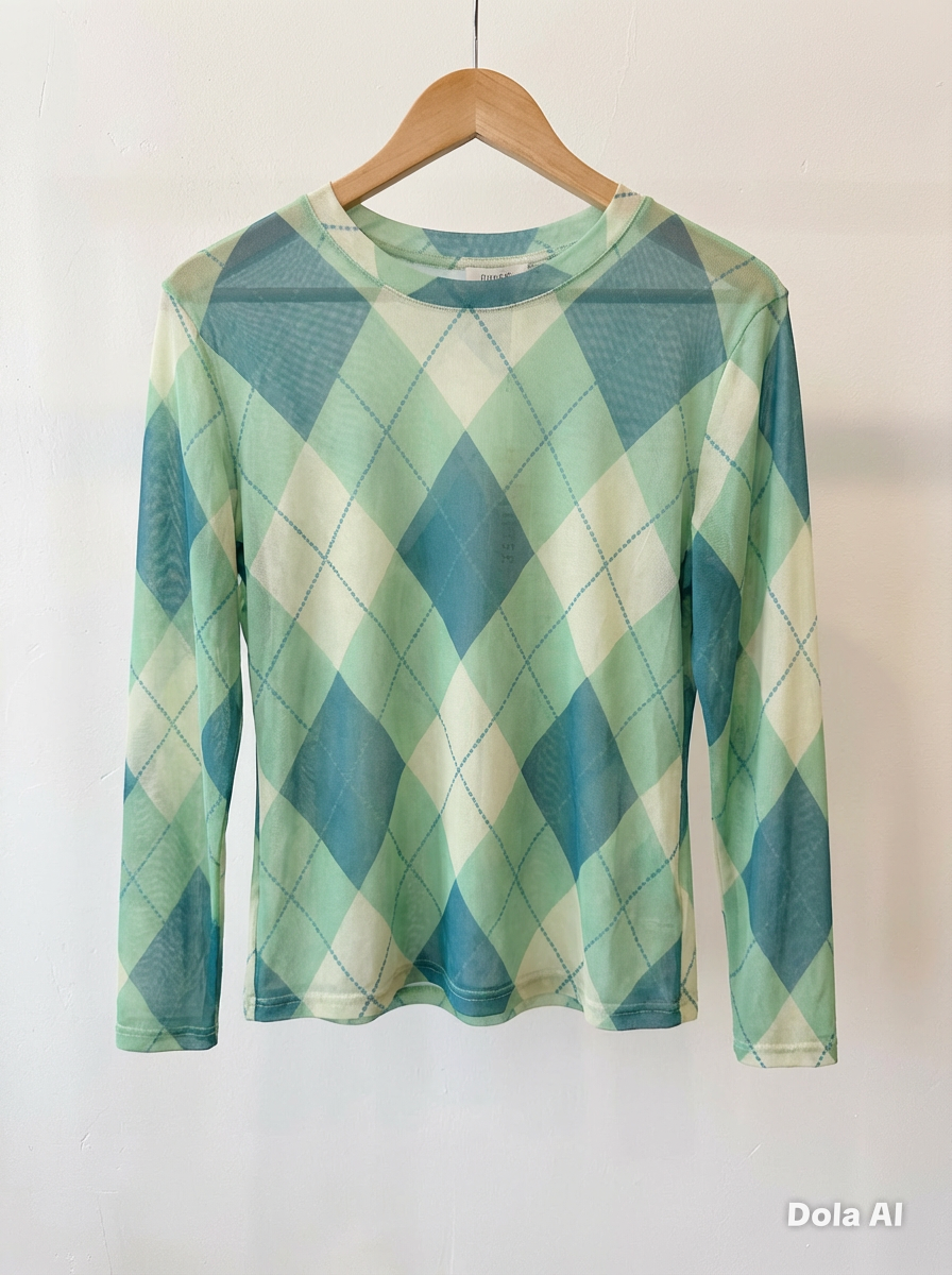 Mesh Argyle Top
