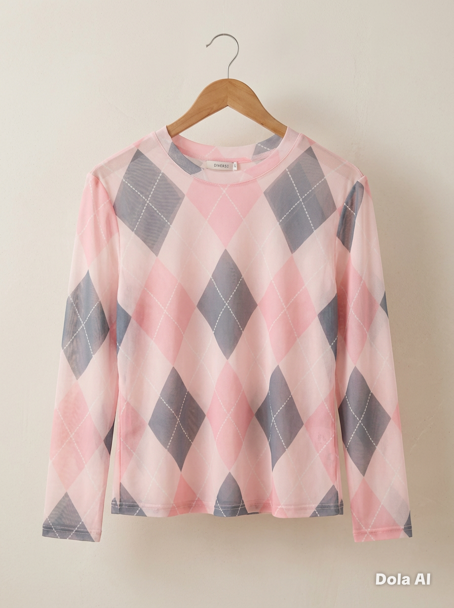 Mesh Argyle Top