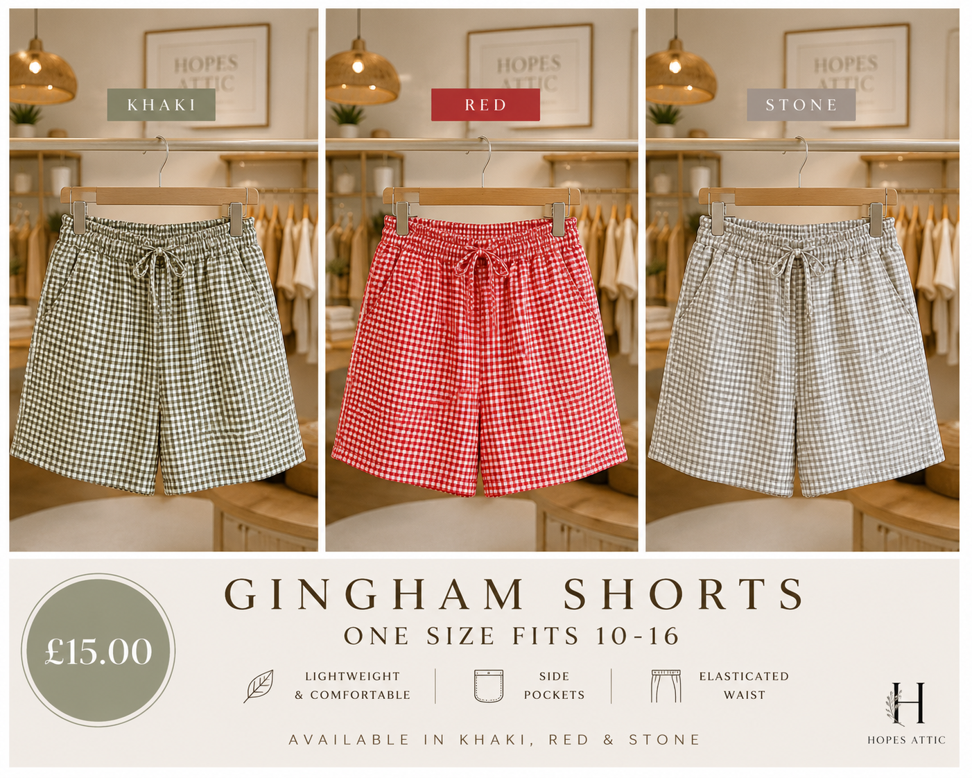 Gingham shorts