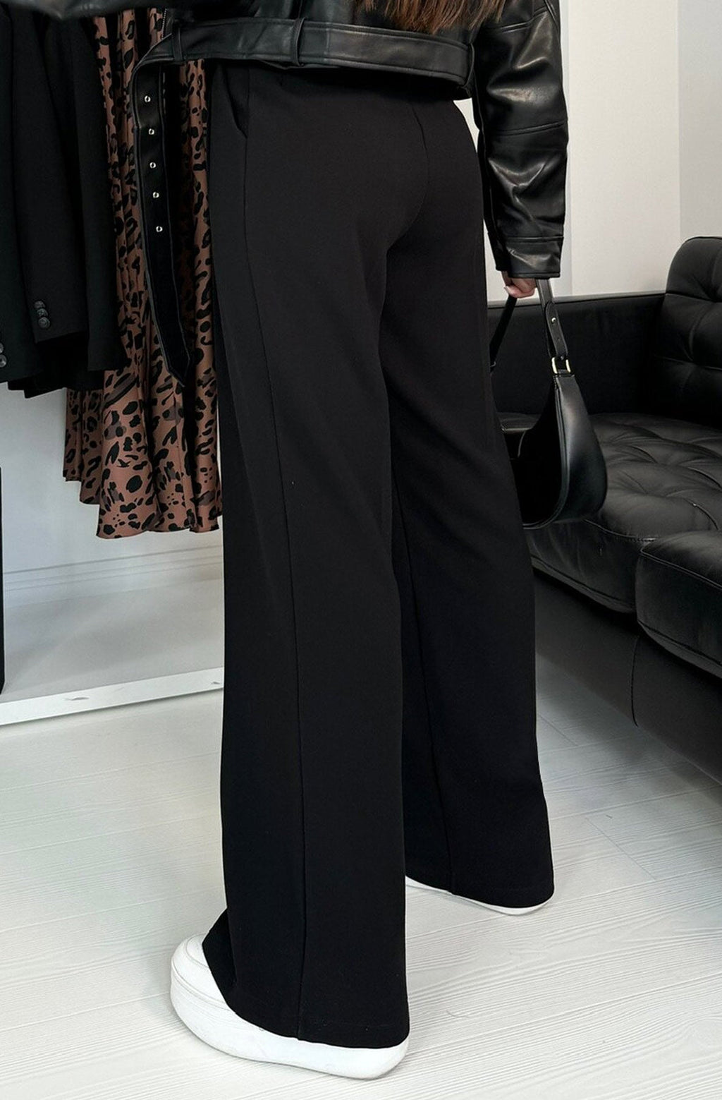 Kym Pocket Wide Leg Trousers Black