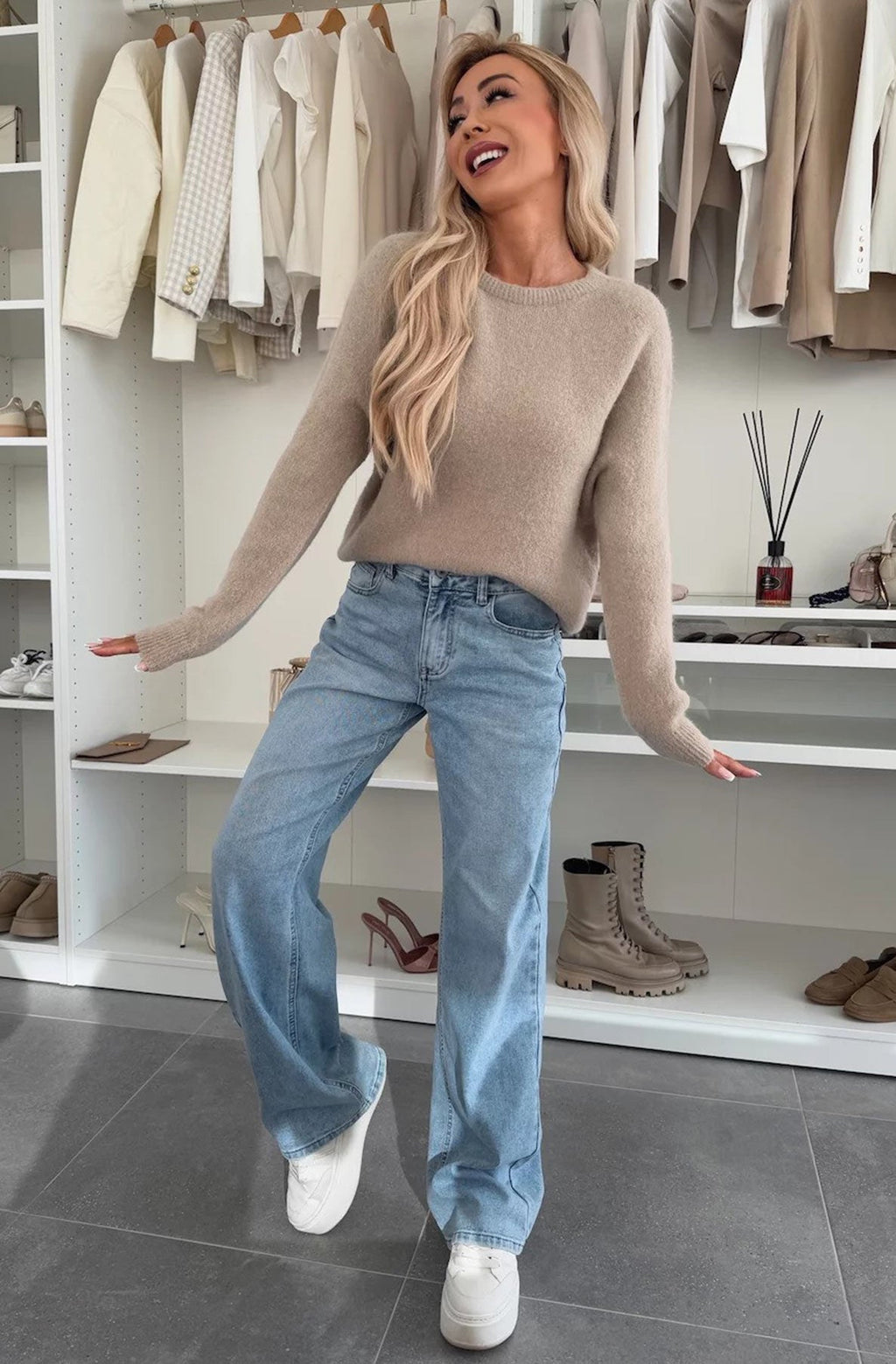 Elisha Light Knitted Jumper Stone